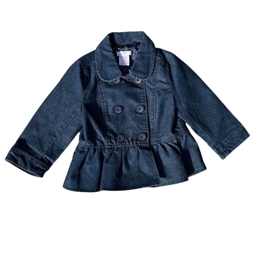 Joe Fresh Toddler Peplum Denim Jacket Double Breasted Blue 18-24 Months